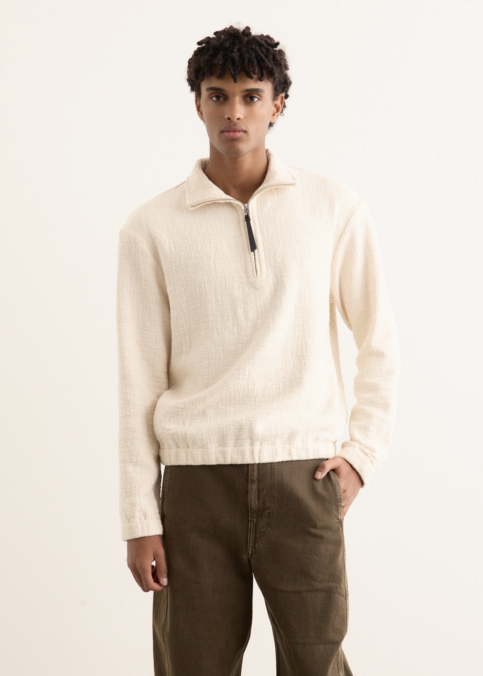 Textured Cotton Pullover