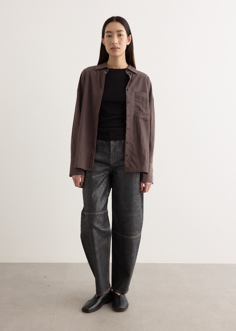 Shimmery Foil Denim Stary Jeans