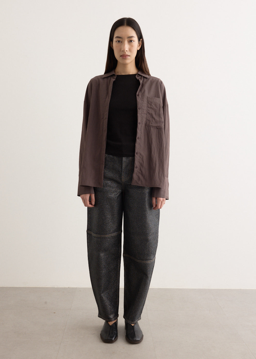 Shimmery Foil Denim Stary Jeans