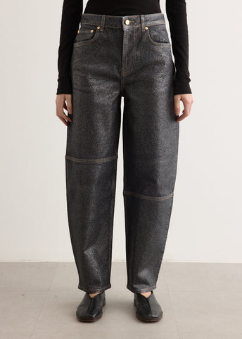 Shimmery Foil Denim Stary Jeans