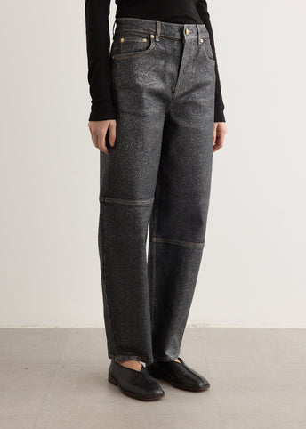 Shimmery Foil Denim Stary Jeans