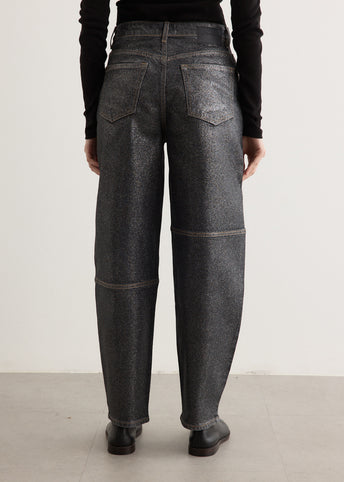 Shimmery Foil Denim Stary Jeans