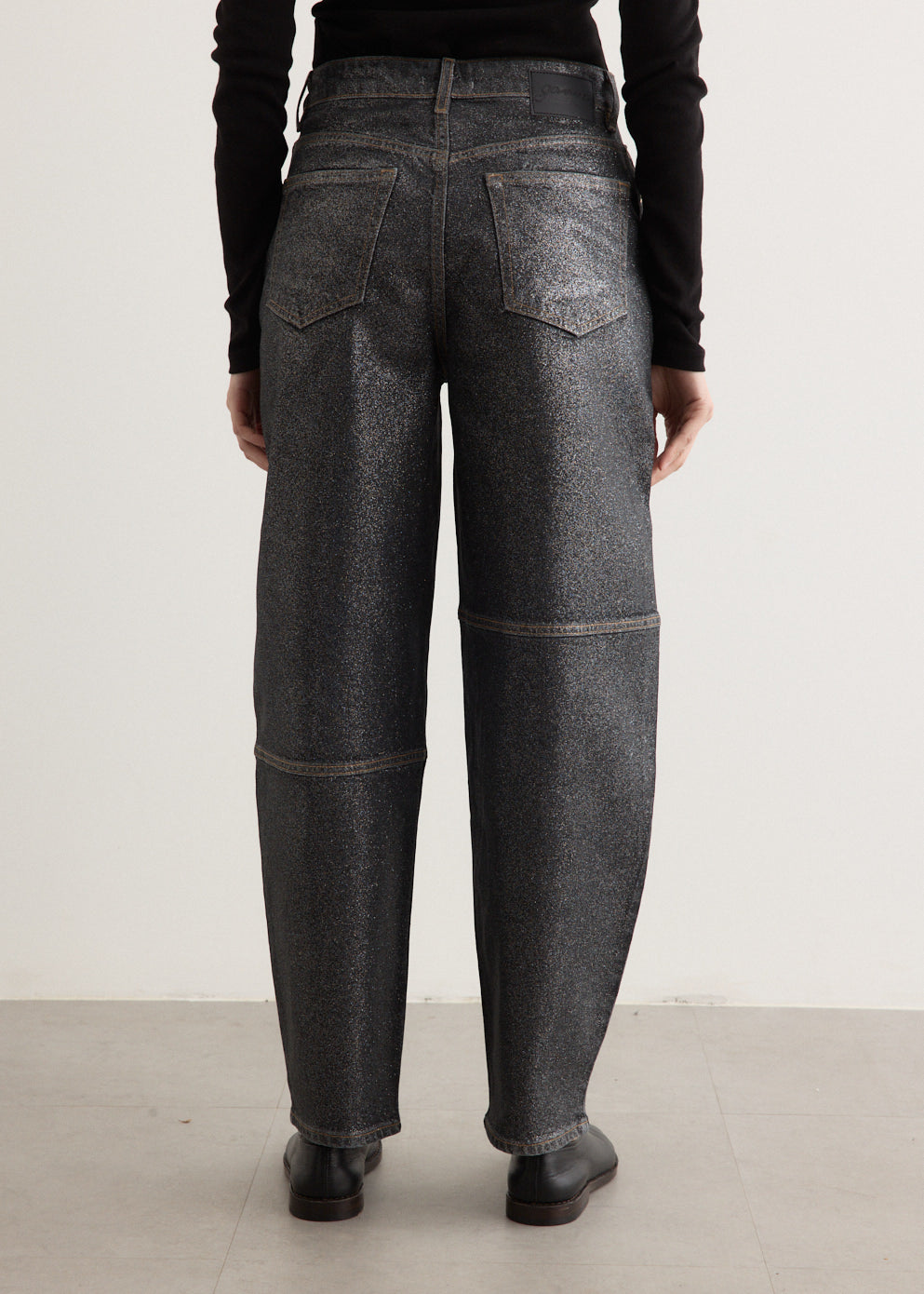 Shimmery Foil Denim Stary Jeans
